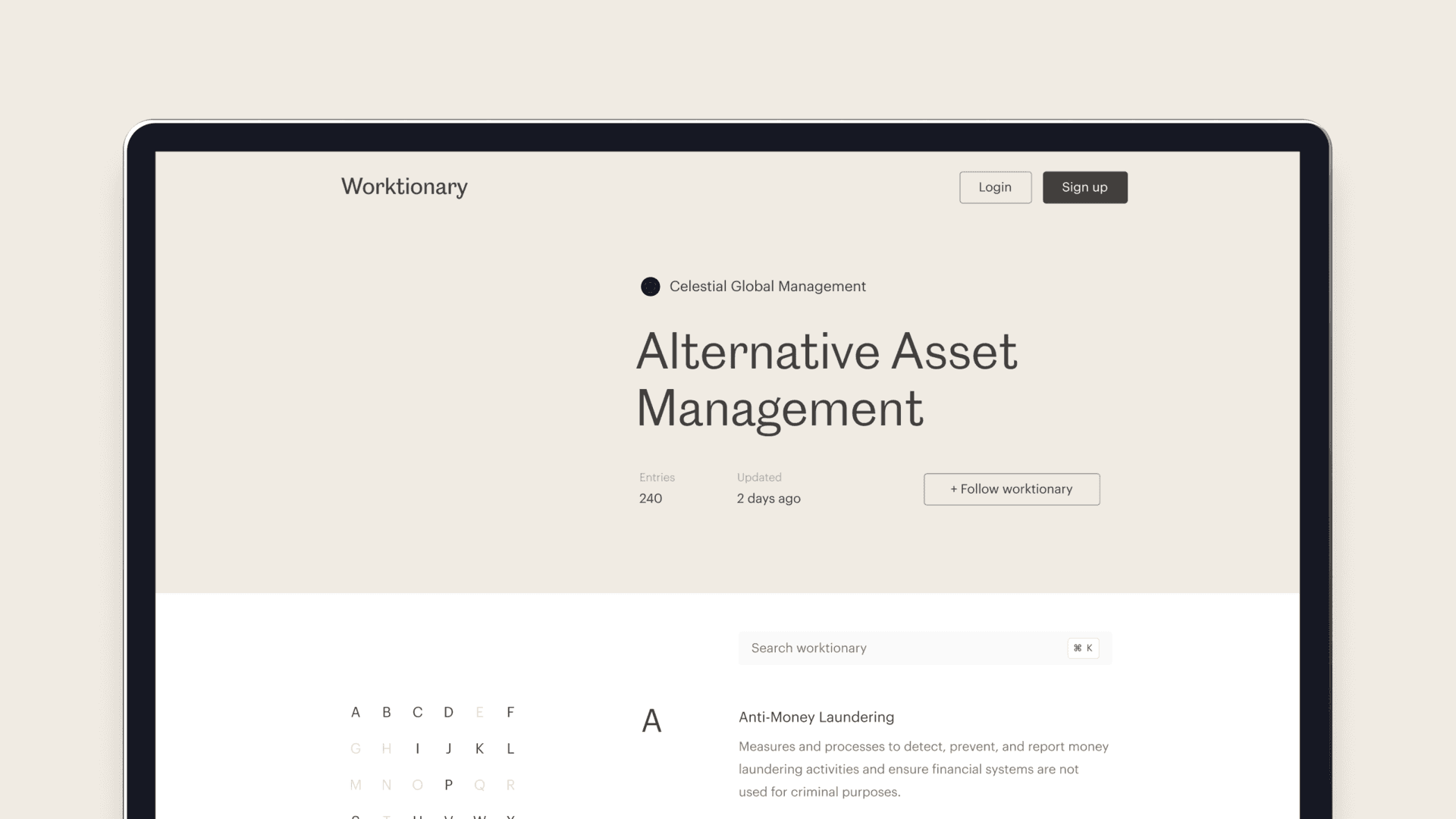 Worktionary – screen 2